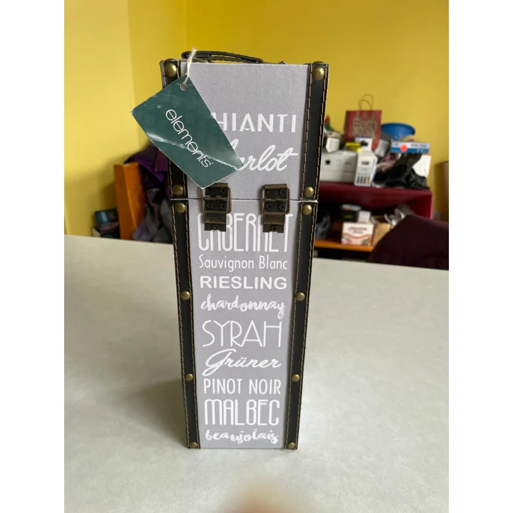 Elements Gray & Black Wine Storage Box One Size